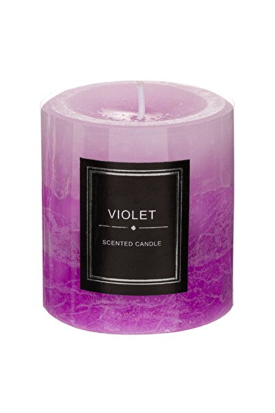 OEM Lumânare decorativă tip coloană, parfumată cu violetă, 7x7.5cm, ceară vio...