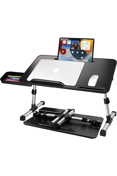 Dotail AirOpen Foldable Laptop Table, Adjustable, Drawer, Tablet Holder, Non-...