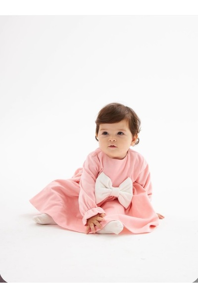 LUJO BABY KİDS PINOLINI kadife kız bebek elbise