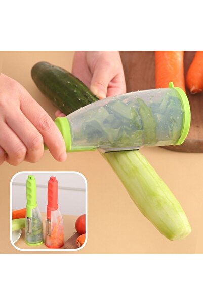 EVİST Fruit and Vegetable Peeler with Transparent Bowl, Practical Peeler with...