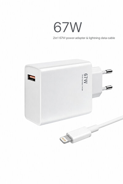 NEFFO 67watt Hızlı Şarj Aleti Başlık Ve Lightning Kablo Set - İos modellerle ...