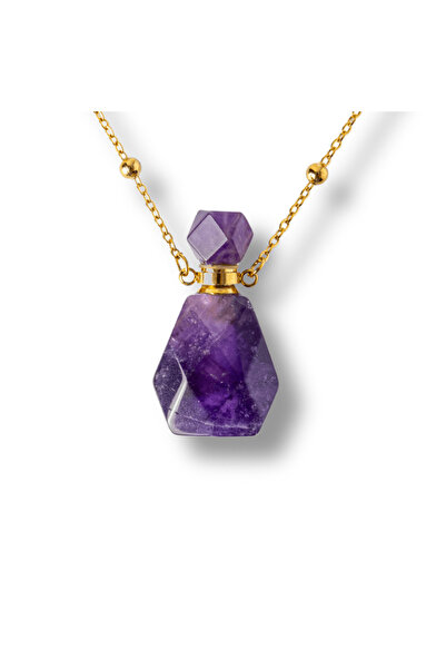 craftmystic Claritate si Protectie - Colier Sticluta din Ametist Fatetat, lan...