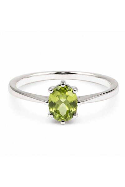 craftmystic Inel Argint 925 cu Peridot Fatetat Oval - Echilibru si Energie Po...