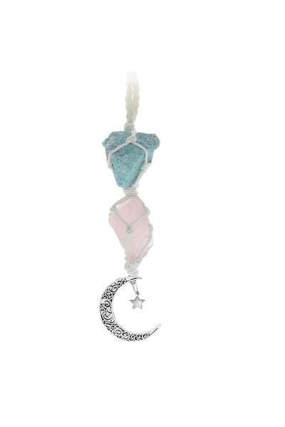 craftmystic Ornament de agatat cu cristale vindecatoare Cuart Roz si Amazonit...