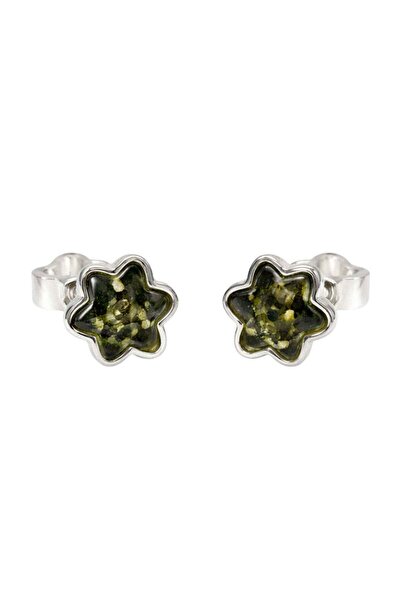 craftmystic Cercei Argint 925 Stea cu Chihlimbar Verde - Energie, Inspirtie s...