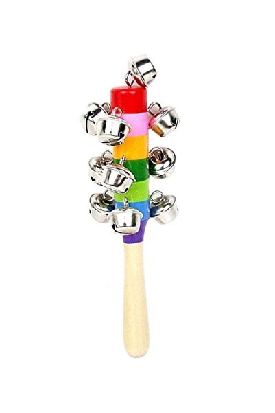 BLOOMING TIME Baby Rattle Ring Wooden Handbell Baby Toys Musical Instruments ...