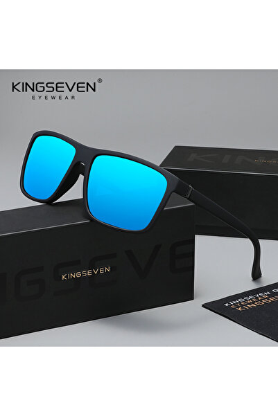 Choice5 نظارات شمسية كلاسيكية أنيقة من KINGSEVEN باللون الأزرق السماوي للرجال...