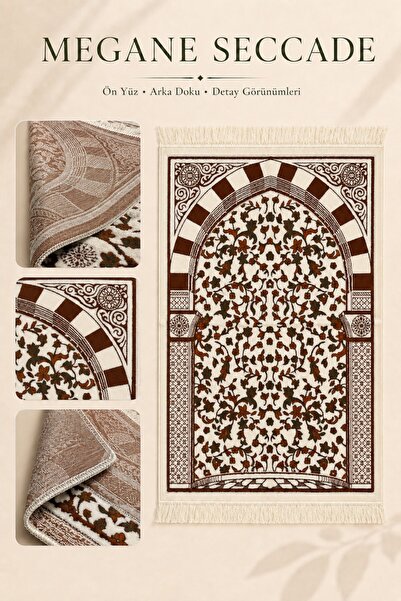 İlkbenaldim Megane Prayer Rug Velvet Soft Textured Hajj Umrah Gift Carpet Pra...