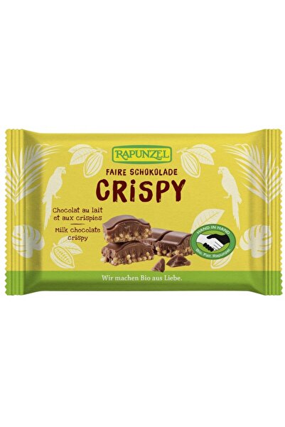 Rapunzel Ciocolată organică crocantă cu lapte integral, 100g