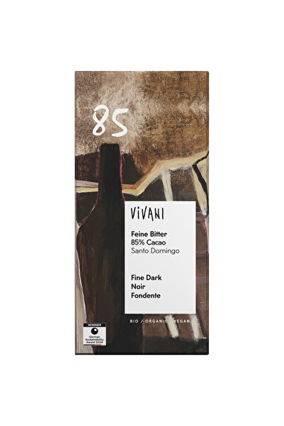 Vivani Ciocolată neagră cu 85% cacao, vegană, organică, 80g