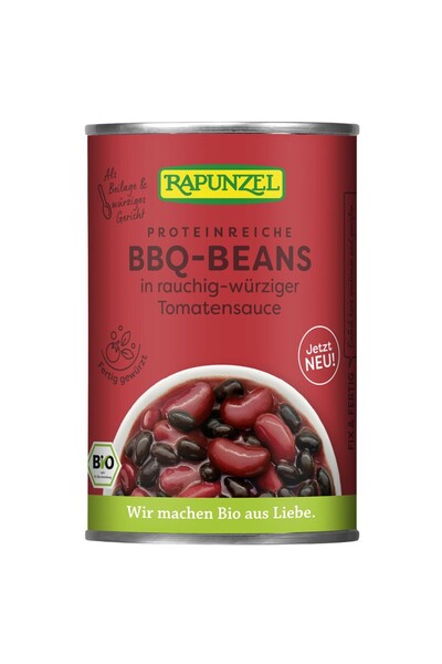Rapunzel Amestec de fasole BBQ în sos de roșii organic, 400g