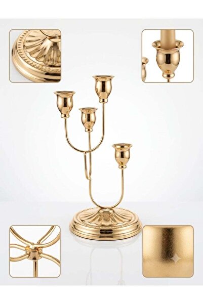 general brand Royal Golden Candelabra with 4 Arms - A Luxurious Decor Piece f...