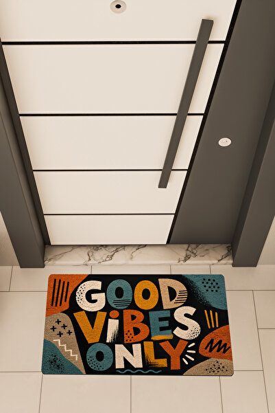 Dormot DEAS HOME, Ψηφιακή Εκτύπωση, GOOD VIBES ONLY Πολύχρωμο Ρετρό Μποέμ Θέμ...
