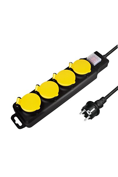 LogiLink Prelungitor LPS254 4 prize Schuko IP44 1.5 m Negru/Galben