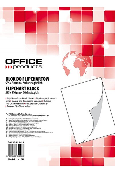 OFFICE products Flipchart Paper Refill, 70G/Mq, 58.5X81Cm, 50Sheets/Top, - Ve...