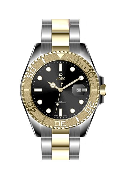 Adec Ag24115-7 Steel Case Cord Calendar Japanese 3 Atm Water Resistant Metall...