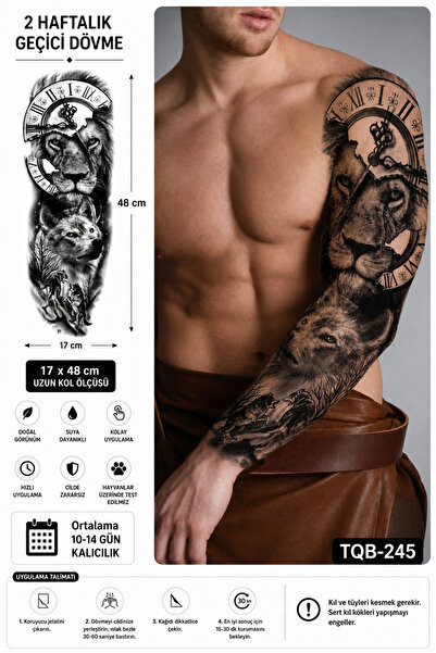 medink tattoo Gerçekçi Tam kol Kaplama Model Geçici Kol Bacak Geçici Sticker ...