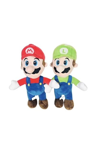 OEM Set de 2 Tendințe Virtuale ®   Jucării de pluș, Luigi și Mario, 28 cm