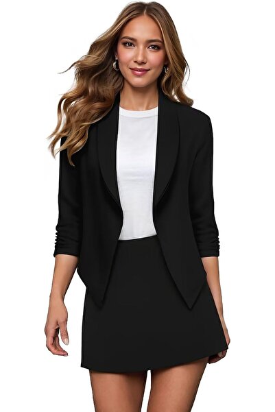 Hybrid & Company Women Double Notch Lapel Sharp Shoulder Pad Office Blazer | ...