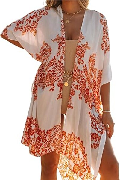 Moss Rose Women's Beach Cover up Swimsuit Kimono Cardigan with Bohemian Flora...
