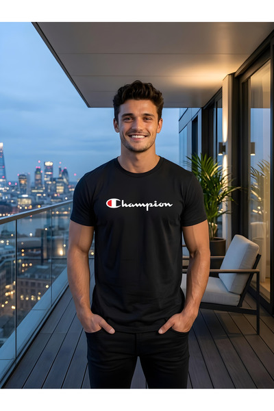 Free Tarz Μπλουζάκι Champion με στρογγυλή λαιμόκοψη, κανονική εφαρμογή, μαύρο
