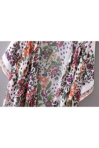 GENERAL Chunoy Women Casual Floral Striped Tie Dye Lightweight Kimono Cardiga...