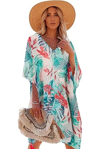 Moss Rose Women's Beach Cover up Swimsuit Kimono Cardigan with Bohemian Flora...
