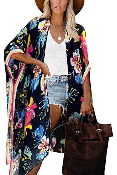 Moss Rose Women's Beach Cover up Swimsuit Kimono Cardigan with Bohemian Flora...