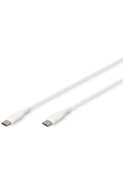 Digitus Καλώδιο USB 2.0 USB-C Αρσενικό σε USB-C 60W PD Λευκό 0.5μ