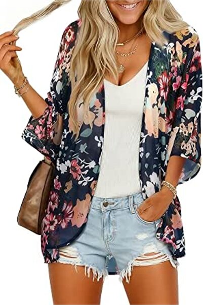 GENERAL BB&KK Women's Chiffon Boho Kimono Cardigans Casual Loose Open Front C...