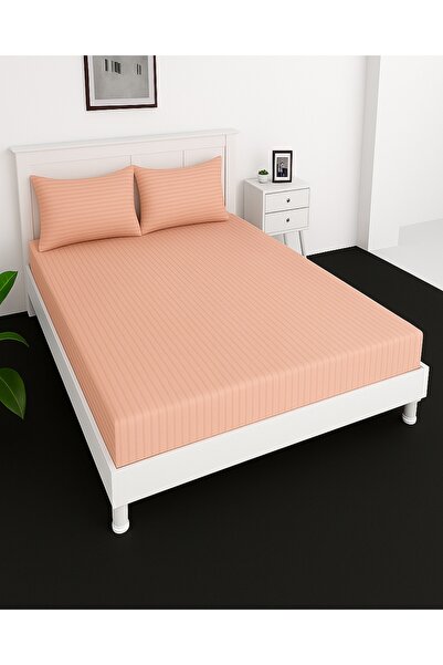 MAXQON ® Deep Fitted Bed Sheet with 2Pcs Pillow Covers, Double (120x200+30CM)...