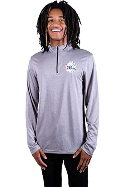 Ultra Game NBA Men's Super Soft Quarter Zip Long Sleeve T-Shirt
