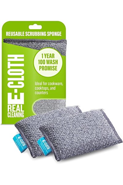 GENERAL E-Cloth 2-Pack Non-Scratch Scrubbing Pads, Microfiber Scrubber and Di...
