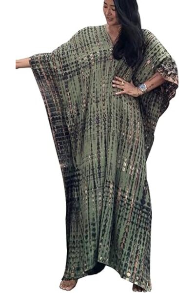 YouKD Summer Long Kaftan Bohemian Beach Kimono Swimsuit Cover Up Plus Size Dr...