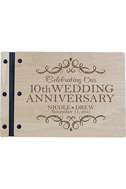 GENERAL LifeSong Milestones Personalized 10th Wedding Anniversary Guest Book ...