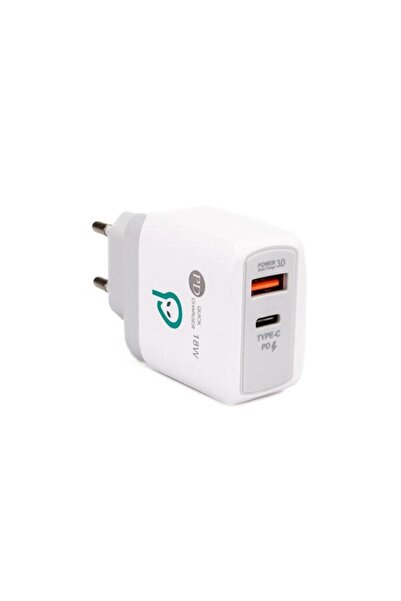 Spacer 18W Φορτιστής Αυτοκινήτου Διπλής Θύρας USB-C PD & USB-A, Λευκός