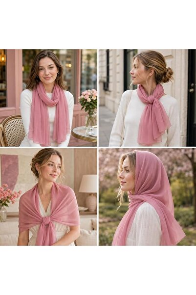 YOUR SMİLE for Women Lightweight Breathable Solid Color Soft Chiffon Long Fas...