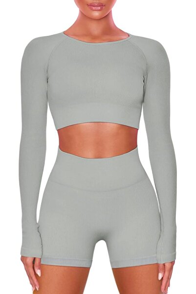 GENERAL Buttergene Women 1 Athleisure | Long Sleeve Crop Top, High Waist Legg...