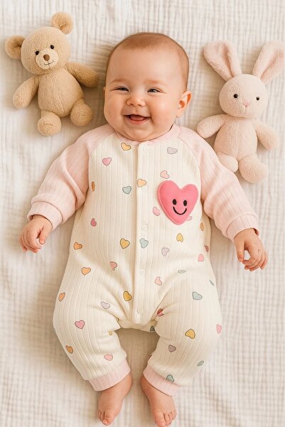 mandalinsbaby أفرول للرضيعات بنقشة قلوب