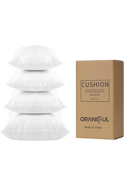 GENERAL ORANIFUL Cushion Filler 40 x 40 Set for 4 Square with Cotton Cover Eu...