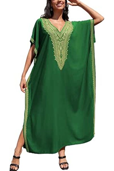 GENERAL Women's Cotton Kaftan Loungewear Boho Homewear Oversized Kimono Maxi ...