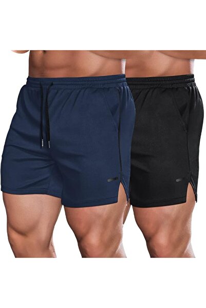 COOFANDY Men's 2 Pack Gym Workout Shorts Mesh Lightweight Bodybuilding Pants ...