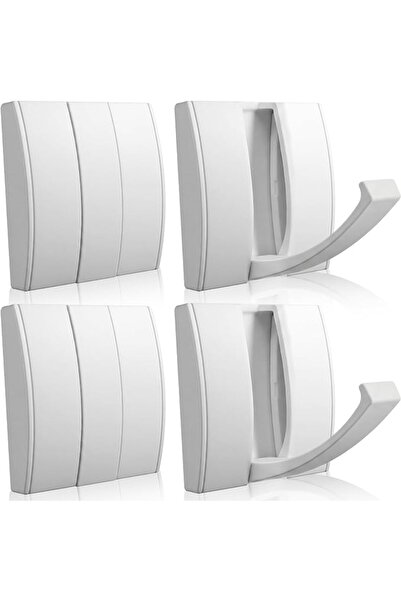 Queekay 4 Pcs Folding Hideaway Coat Hooks Heavy Duty Wall Towel Hooks for Bat...