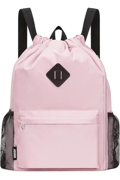 WANDF Drawstring Backpack Sports Gym Sackpack with Mesh Pockets Water Resista...