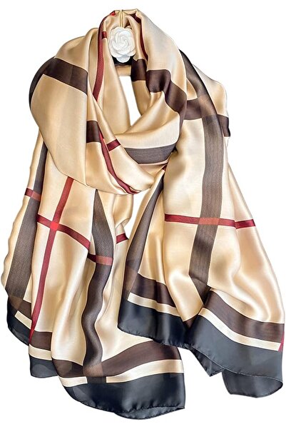 GENERAL Fashion Scarves 100% Satin Silk Scarf Long Lightweight Sunscreen Shaw...