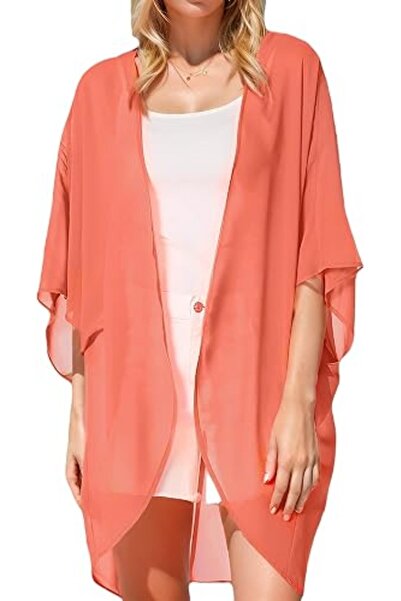 Moss Rose Women's Beach Kimono Coverup Sheer Chiffon Cover Ups, Casual Loose ...