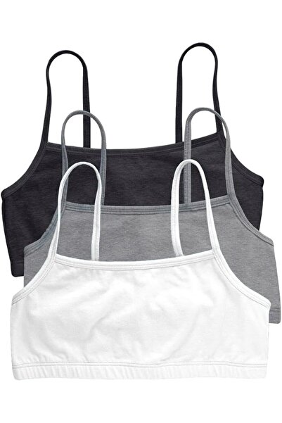 HANES womens Cotton String Bralette, 3-pack Bra