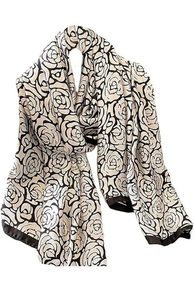 GENERAL Fashion Scarves 100% Satin Silk Scarf Long Lightweight Sunscreen Shaw...