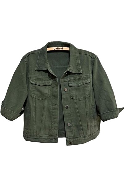 GENERAL Unilexi Women's 3/4 Sleeve Colored Cropped Denim Jacket Light Wash Sh...