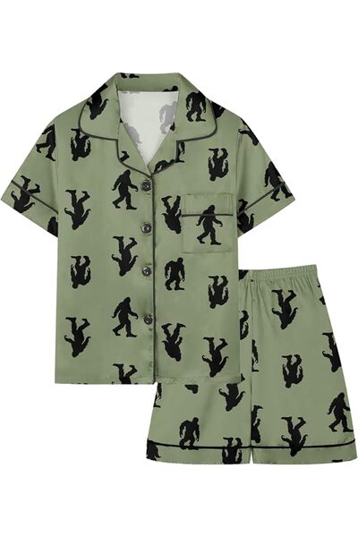 GENERAL Schbbbta Girls Boys Satin Pajamas Set, 2Piece Silk Nightwear Button-D...